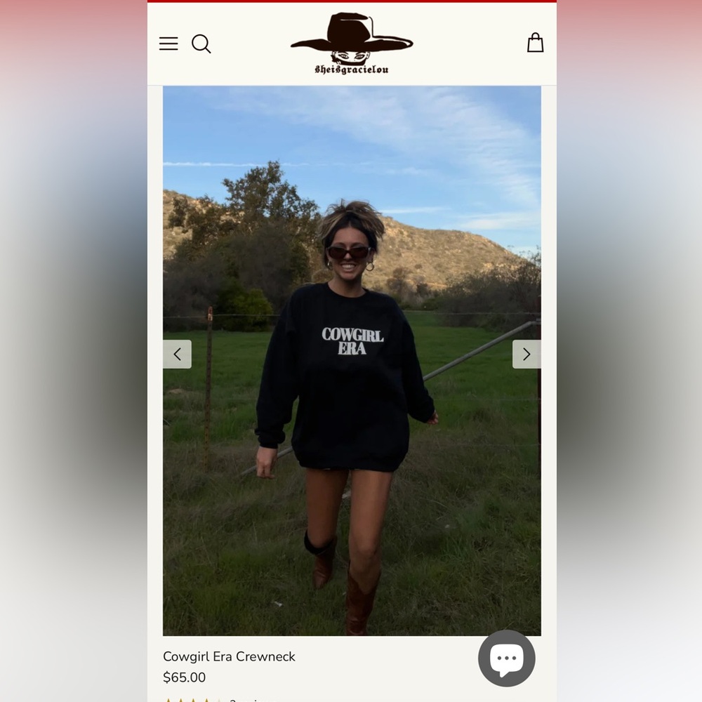 Cowgirl Era Black Crewneck